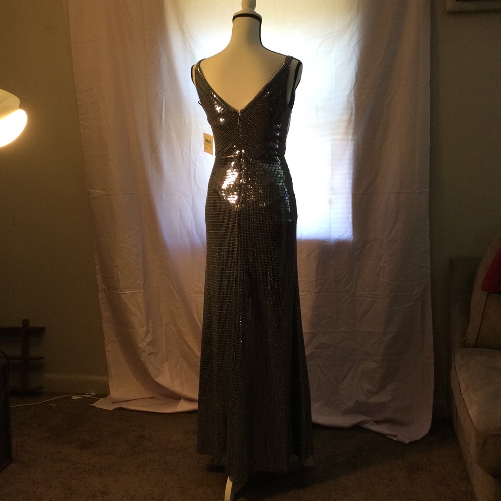 Night way long silver dress front &back size 4